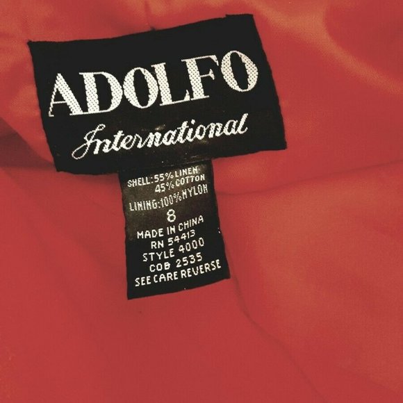 90s Vintage Adolfo Women's Red Wool Blazer Size 8 - Picture 3 of 6